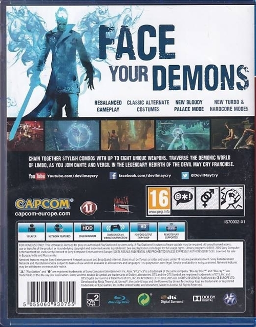 DmC Devil May Cry Definitive Edition - PS4 (B Grade) (Genbrug)